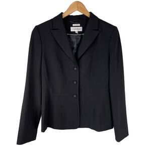 CALVIN KLEIN Stretch 3 Button Blazer Black Women's Size 8 Career Business Office